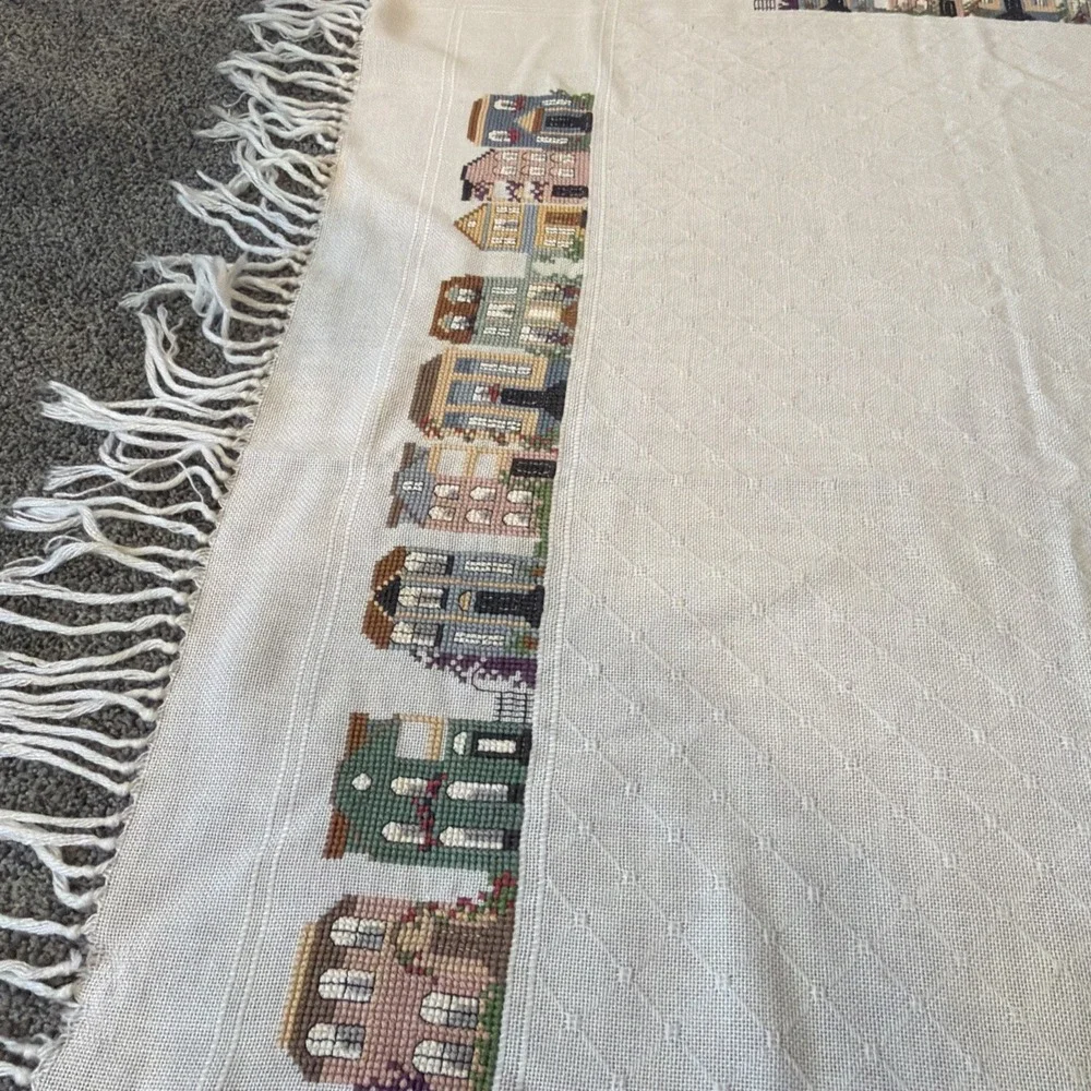 Handmade Cross Stitched Tablecloth 45